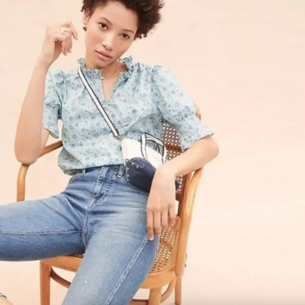 J. Crew Puff-Sleeve Top in Liberty Amelie Floral Print